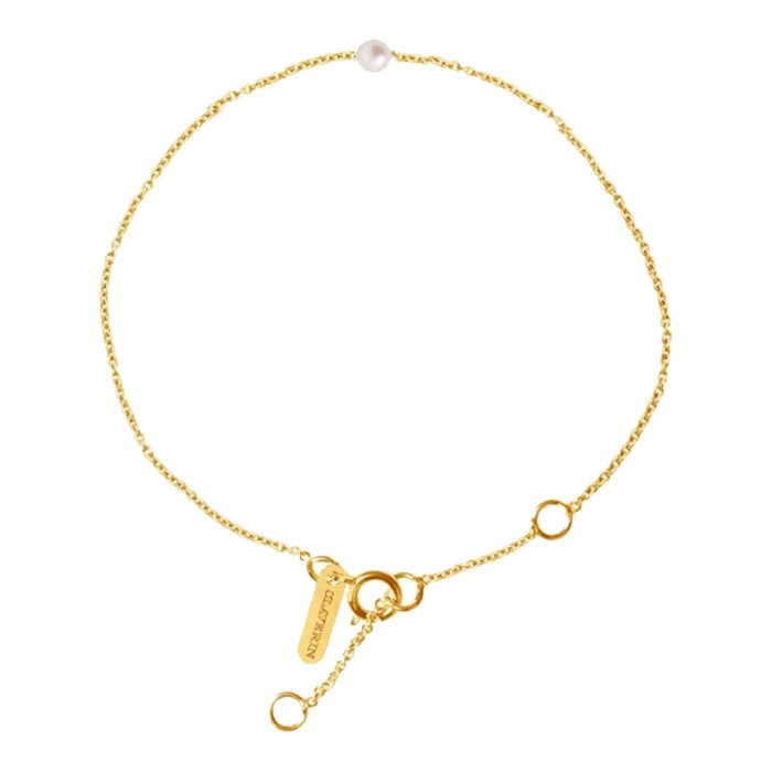 Bracelet Claverin Simply Mini en or jaune et perle blanche