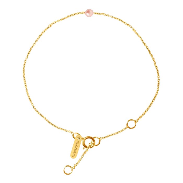 Bracelet Claverin Simply Mini en or jaune et perle rose