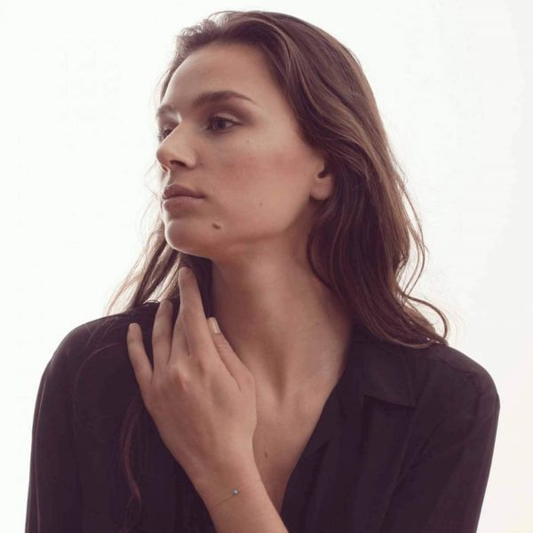 Bracelet Claverin Simply Mini en or jaune et perle turquoise