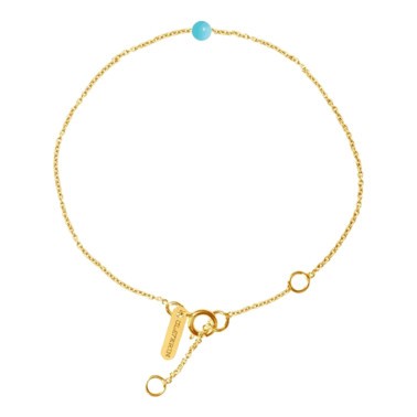 Bracelet Claverin Simply Mini en or jaune et perle turquoise