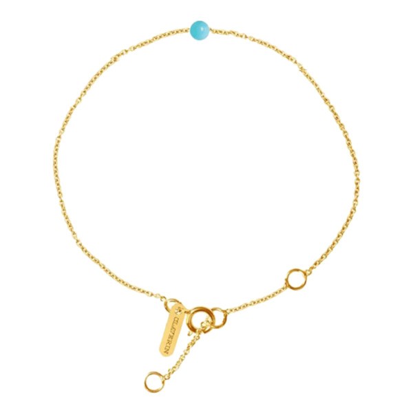 Bracelet Claverin Simply Mini en or jaune et perle turquoise