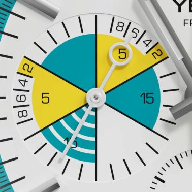 Montre Yema Yachtingraf Croisière Meca-Quartz cadran blanc bracelet cuir blanc 38,5 mm