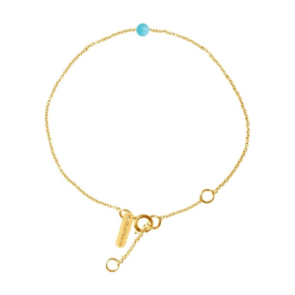 Bracelet Claverin Simply Mini en or jaune et perle turquoise