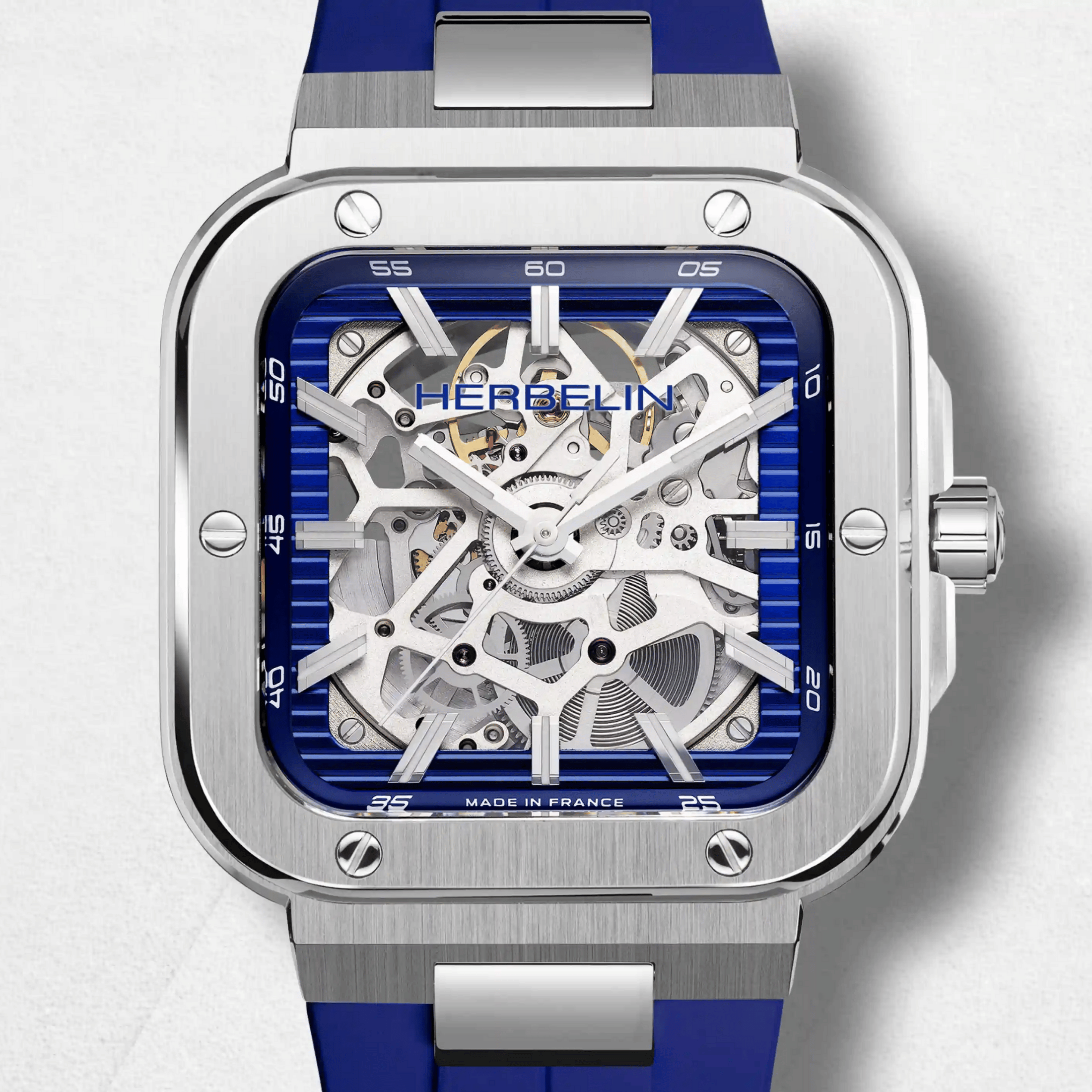Herbelin Cap Camarat Skeleton Automatic Blue rubber strap 39 x 39 mm