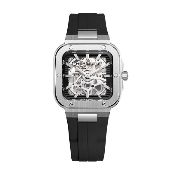 Montre Herbelin Cap Camarat Square Squelette Automatique Noir bracelet caoutchouc 39 x 39 mm