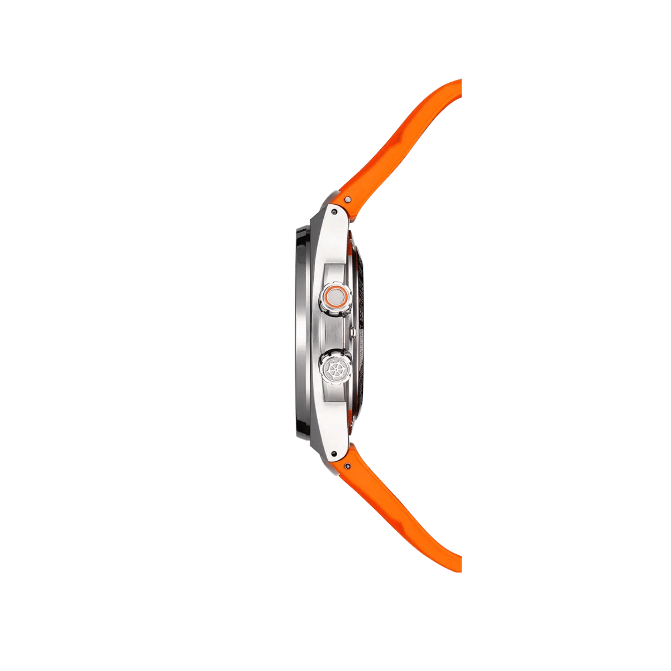 Montre Herbelin Cap Camarat Diver Automatique cadran noir bracelet caoutchouc FKM orange 42 mm