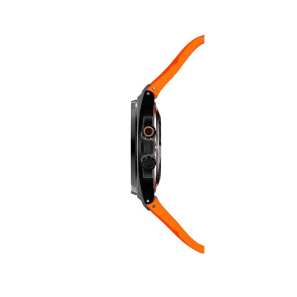 Montre Herbelin Cap Camarat Diver Automatique DLC noir cadran noir bracelet caoutchouc FKM orange 42 mm