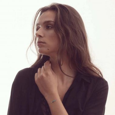 Bracelet Claverin Rosary en or jaune et perles turquoises