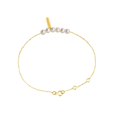 Bracelet Claverin Rosary en or jaune et perles blanches