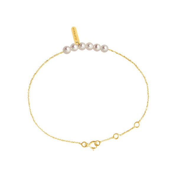 Bracelet Claverin Rosary en or jaune et perles blanches