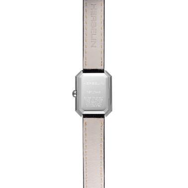 Montre Herbelin Octogône Rectangle quartz cadran nacre noire bracelet cuir 20,40 x 26,40 mm