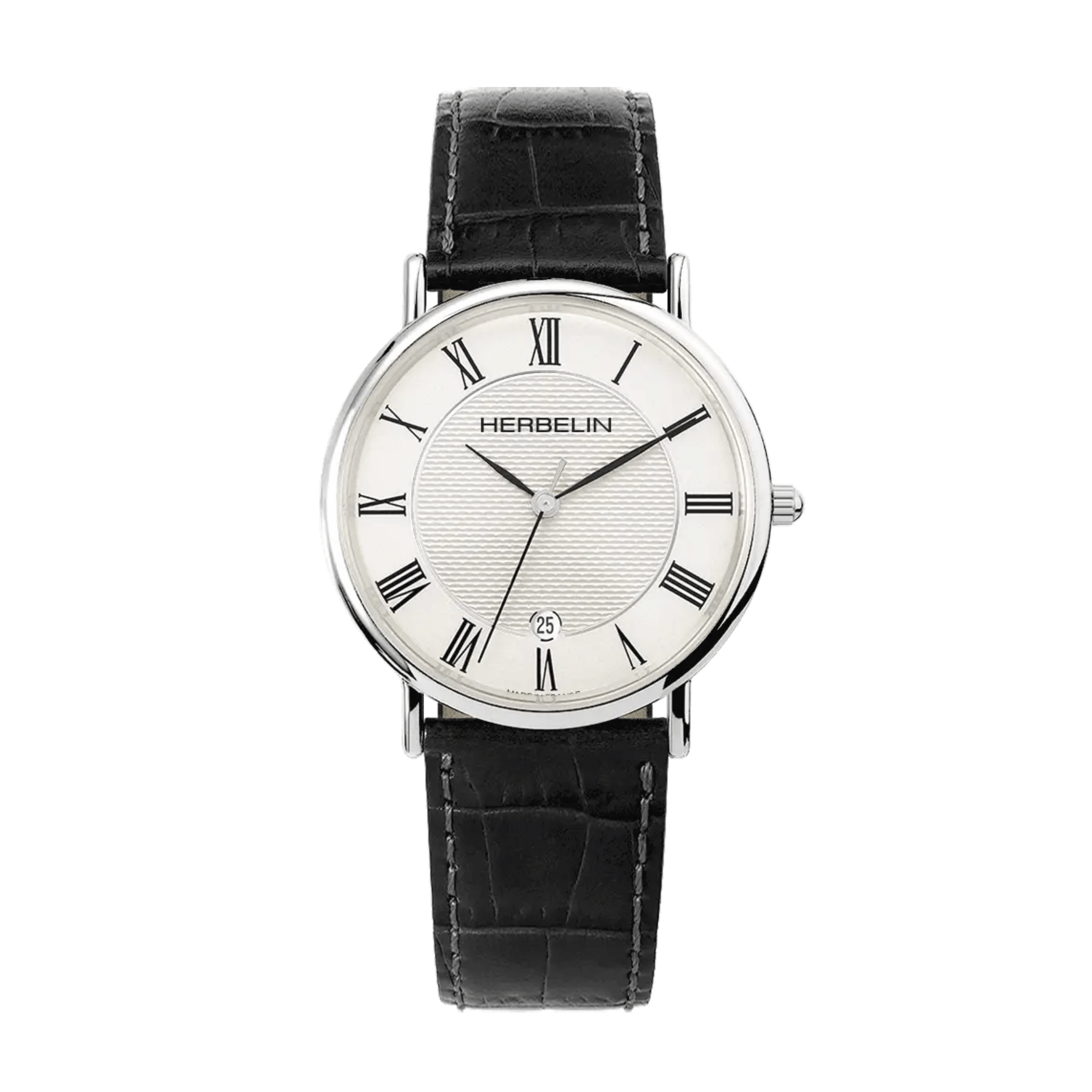 Herbelin Classique quartz silver dial leather strap 38 mm