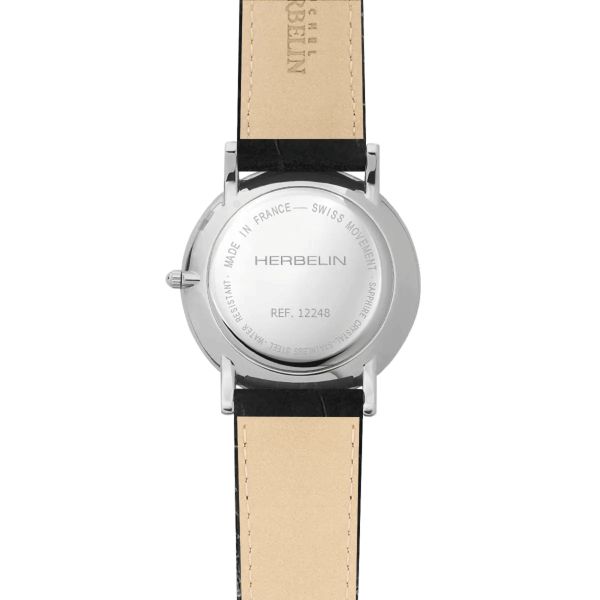 Herbelin Classique quartz silver dial leather strap 38 mm