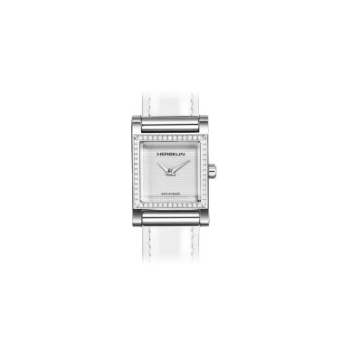 Boîtier Herbelin Antarès Carré Diamants quartz cadran blanc 19 x 19 mm