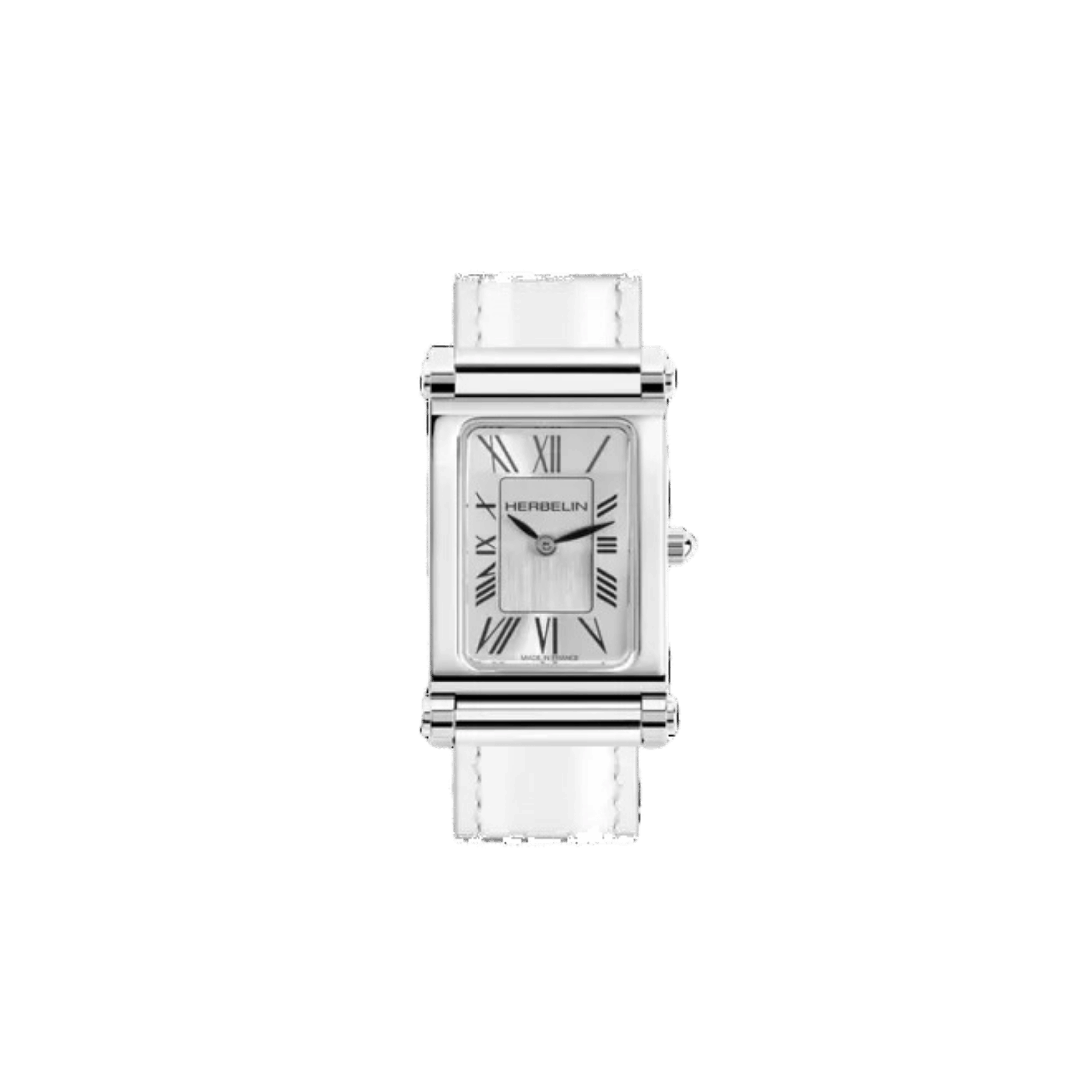 Boîtier Herbelin Antarès Rectangle quartz cadran argenté 24 x 19 mm