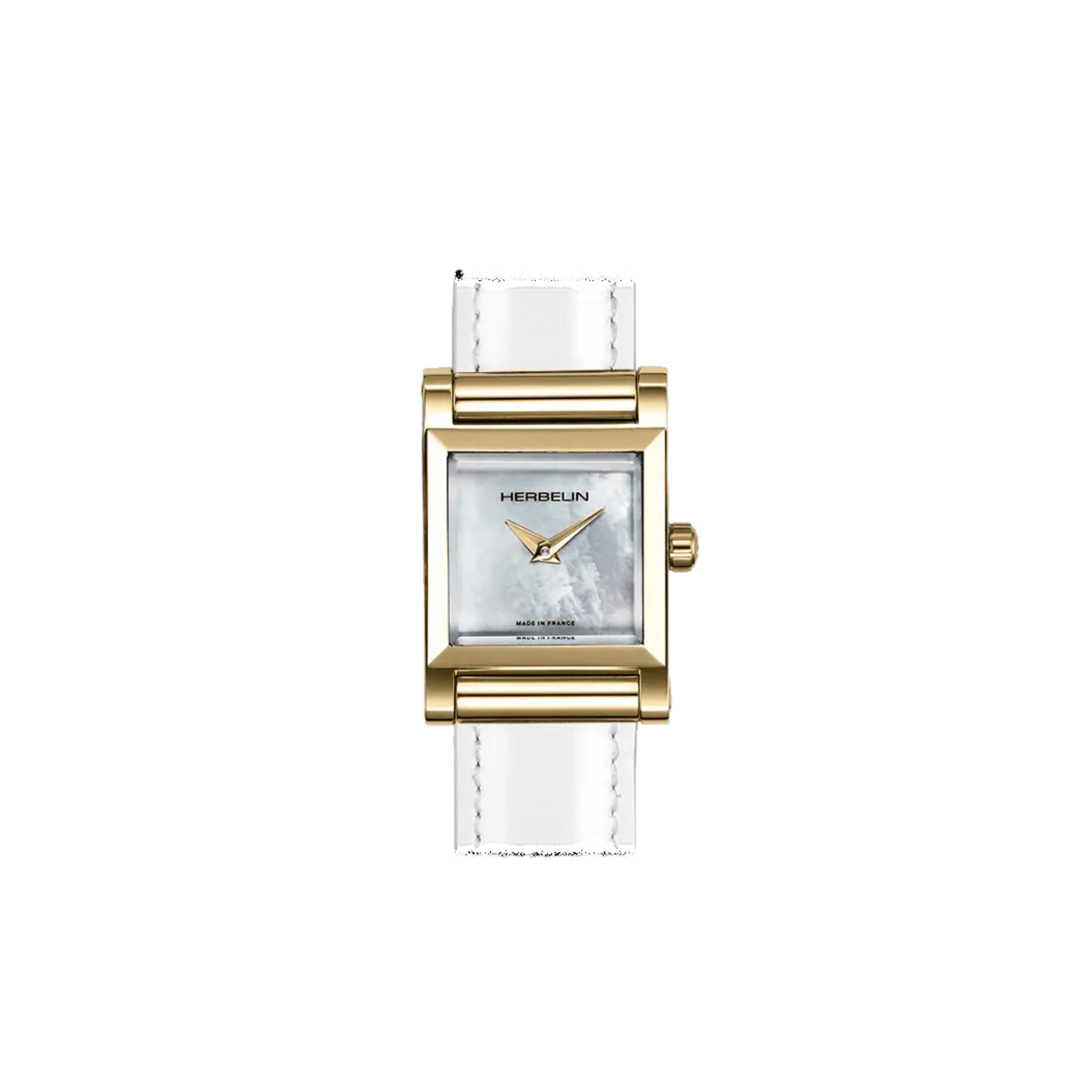 Case Herbelin Antarès Carré PVD Yellow Gold quartz mother-of-dial dial 24 x 19 mm