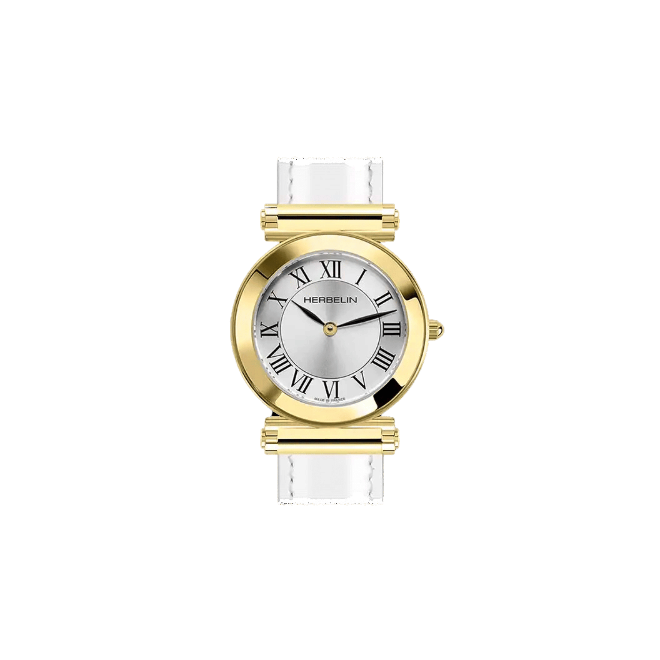 Boîtier Herbelin Antarès Rond PVD Or Jaune quartz cadran argenté 29 mm