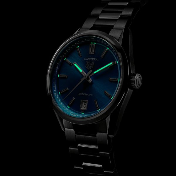 TAG Heuer Carrera automatic watch turquoise blue dial steel bracelet 36 mm WBN2316.BA0001