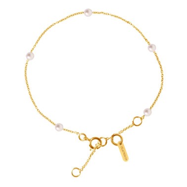 Bracelet Claverin Give Me Five en or jaune et perles blanches