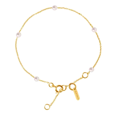 Bracelet Claverin Give Me Five en or jaune et perles blanches