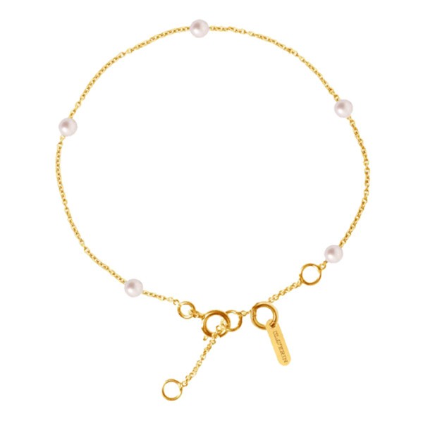 Bracelet Claverin Give Me Five en or jaune et perles blanches