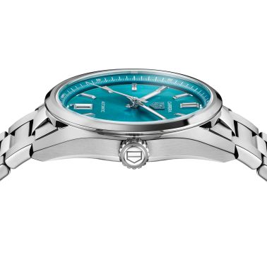 TAG Heuer Carrera automatic watch turquoise blue dial steel bracelet 36 mm WBN2316.BA0001