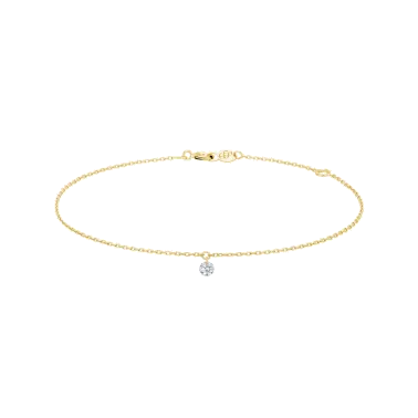 Bracelet La Brune et La Blonde 360° en or jaune diamant taille brillant 0,10 carat - Soldat_PL