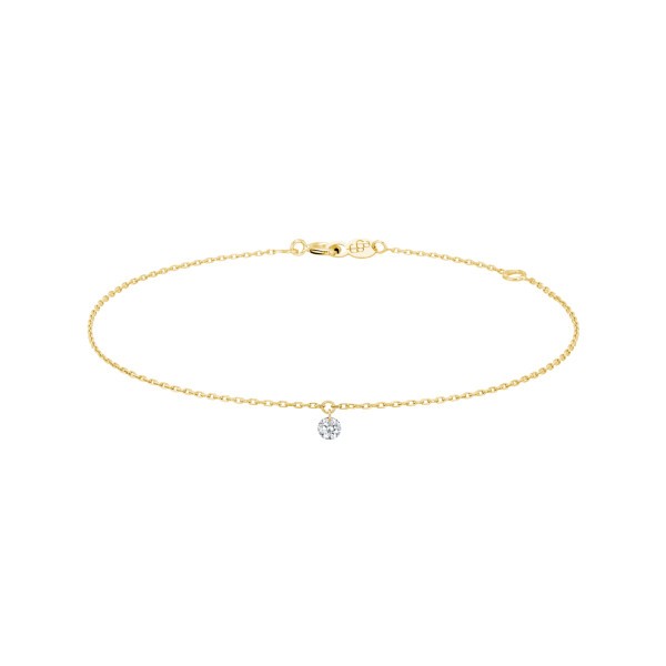 Bracelet La Brune et La Blonde 360° en or jaune diamant taille brillant 0,10 carat - Soldat_PL