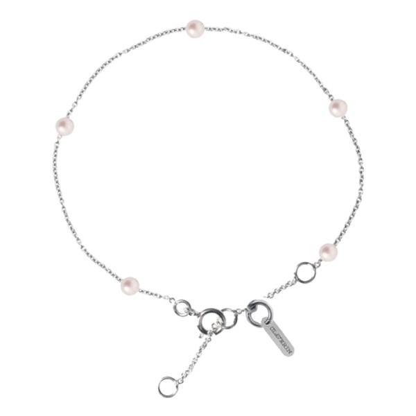 Bracelet Claverin Give Me Five en or blanc et perles blanches