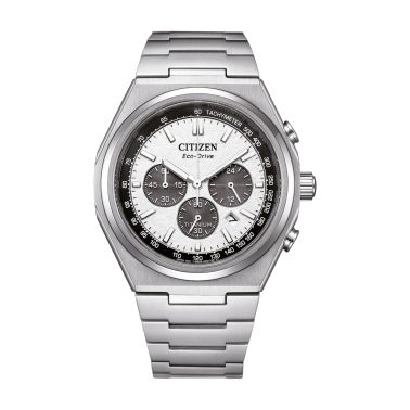 Citizen Super Titanium Chronograph Quartz Eco-Drive white dial titanium bracelet 42,5 mm