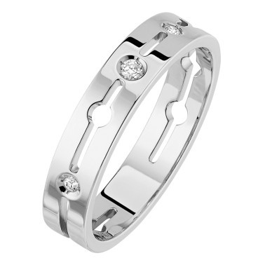 Bague Dinh Van Pulse petit modèle en or blanc et diamants