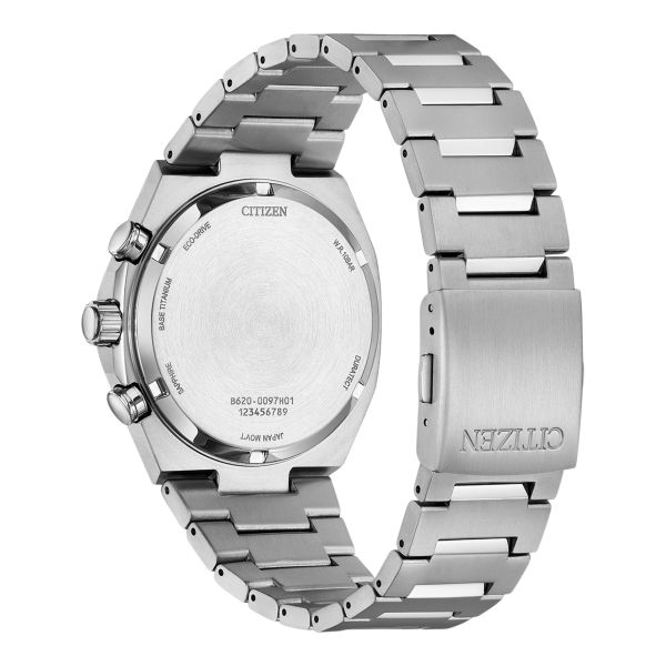 Citizen Super Titanium Chronograph Quartz Eco-Drive white dial titanium bracelet 42,5 mm