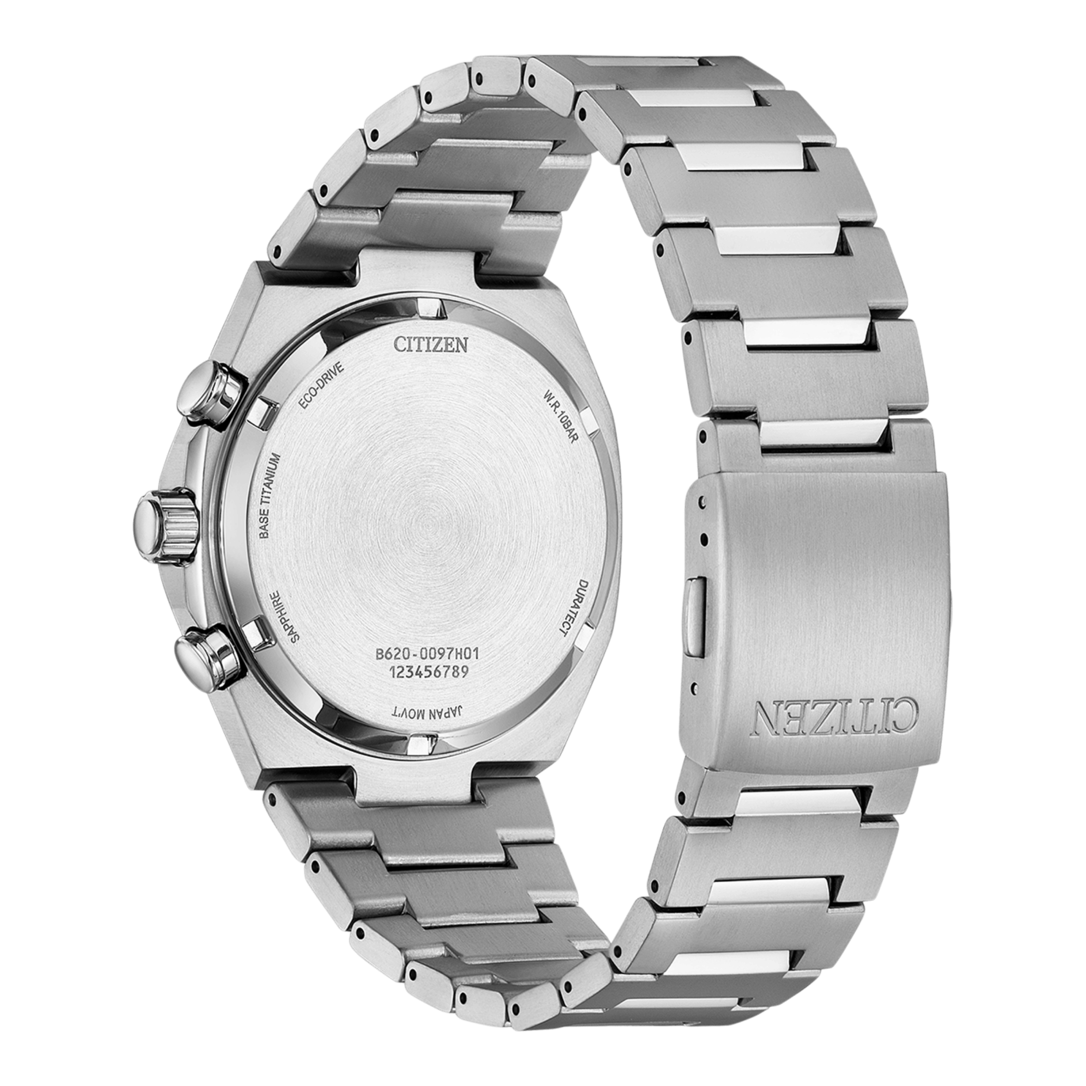 Citizen Super Titanium Chronograph Quartz Eco-Drive white dial titanium bracelet 42,5 mm