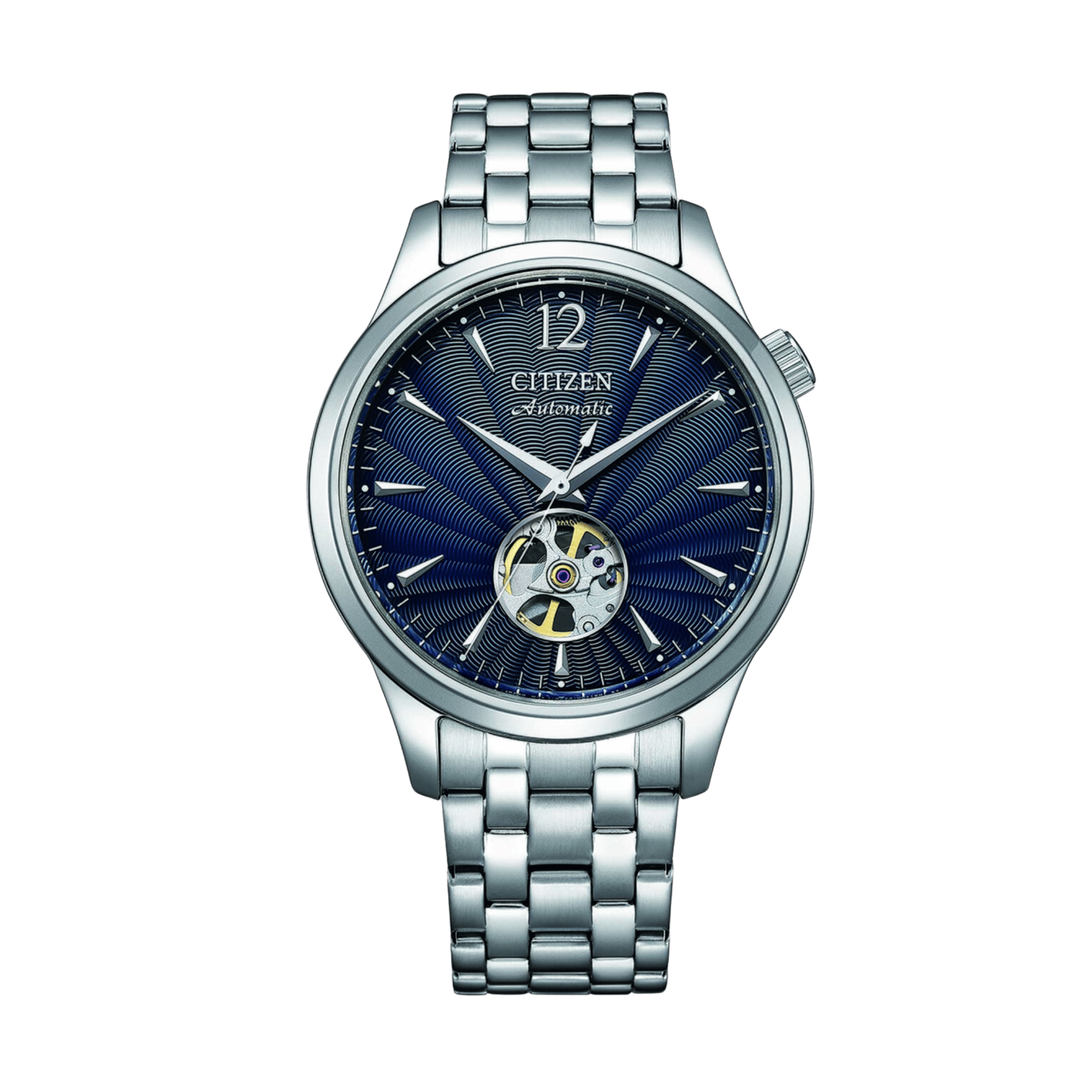 Citizen Platform Elegance Open Heart automatic blue dial steel bracelet 40 mm