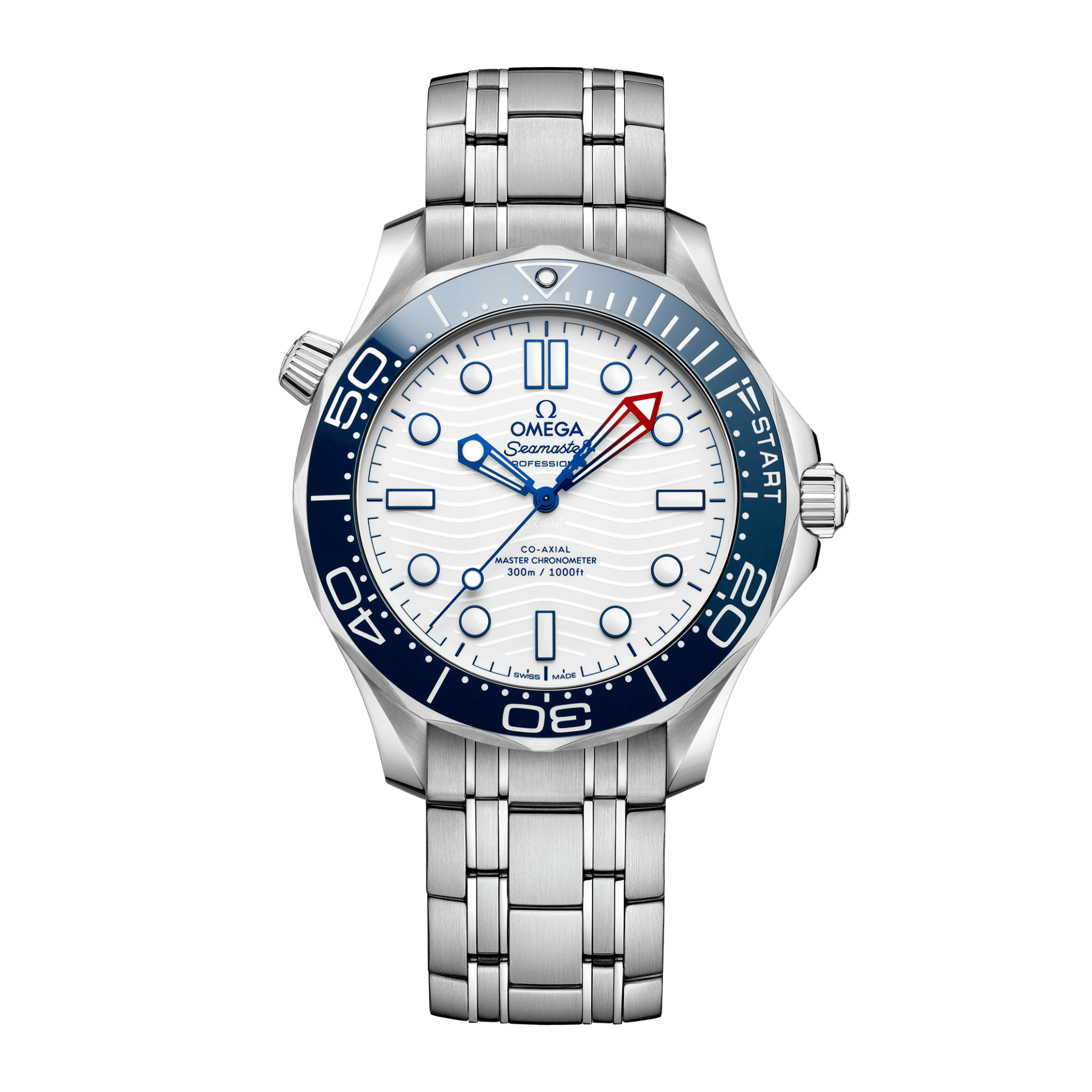 Omega Seamaster Diver 300M America’s Cup Co-Axial Master Chronometer white dial steel bracelet 42 mm
