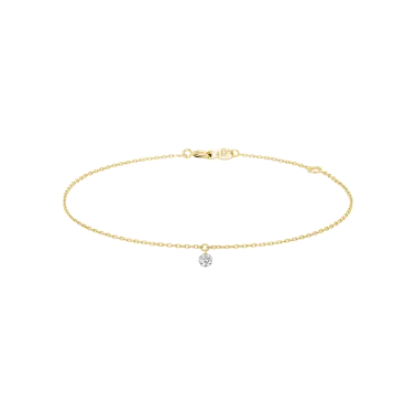 Bracelet La Brune et La Blonde 360° en or jaune diamant taille brillant 0,10 carat - Soldat