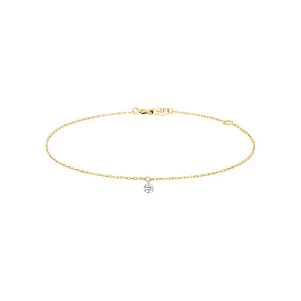 Bracelet La Brune et La Blonde 360° en or jaune diamant taille brillant 0,10 carat - Soldat