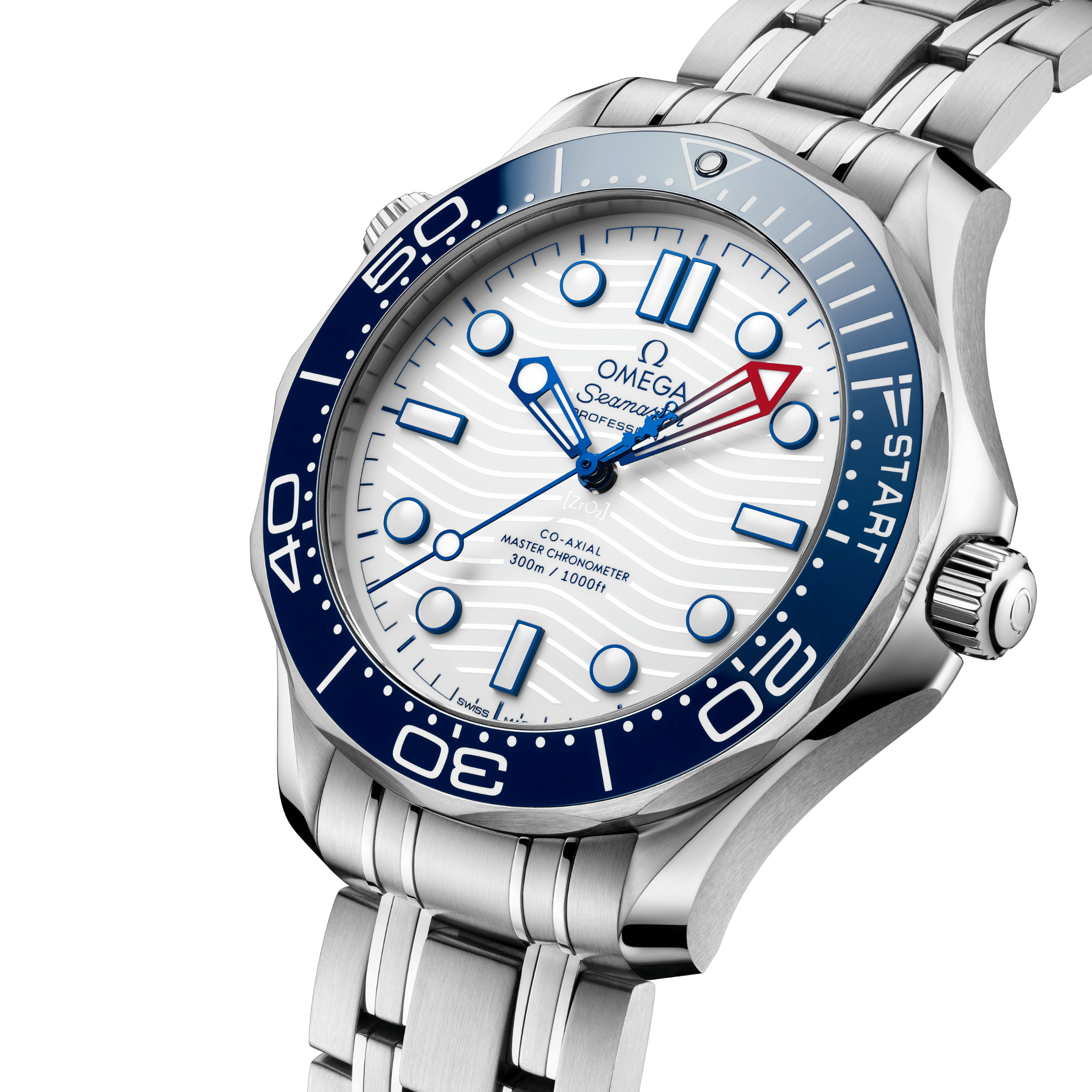 Omega Seamaster Diver 300M America’s Cup Co-Axial Master Chronometer white dial steel bracelet 42 mm