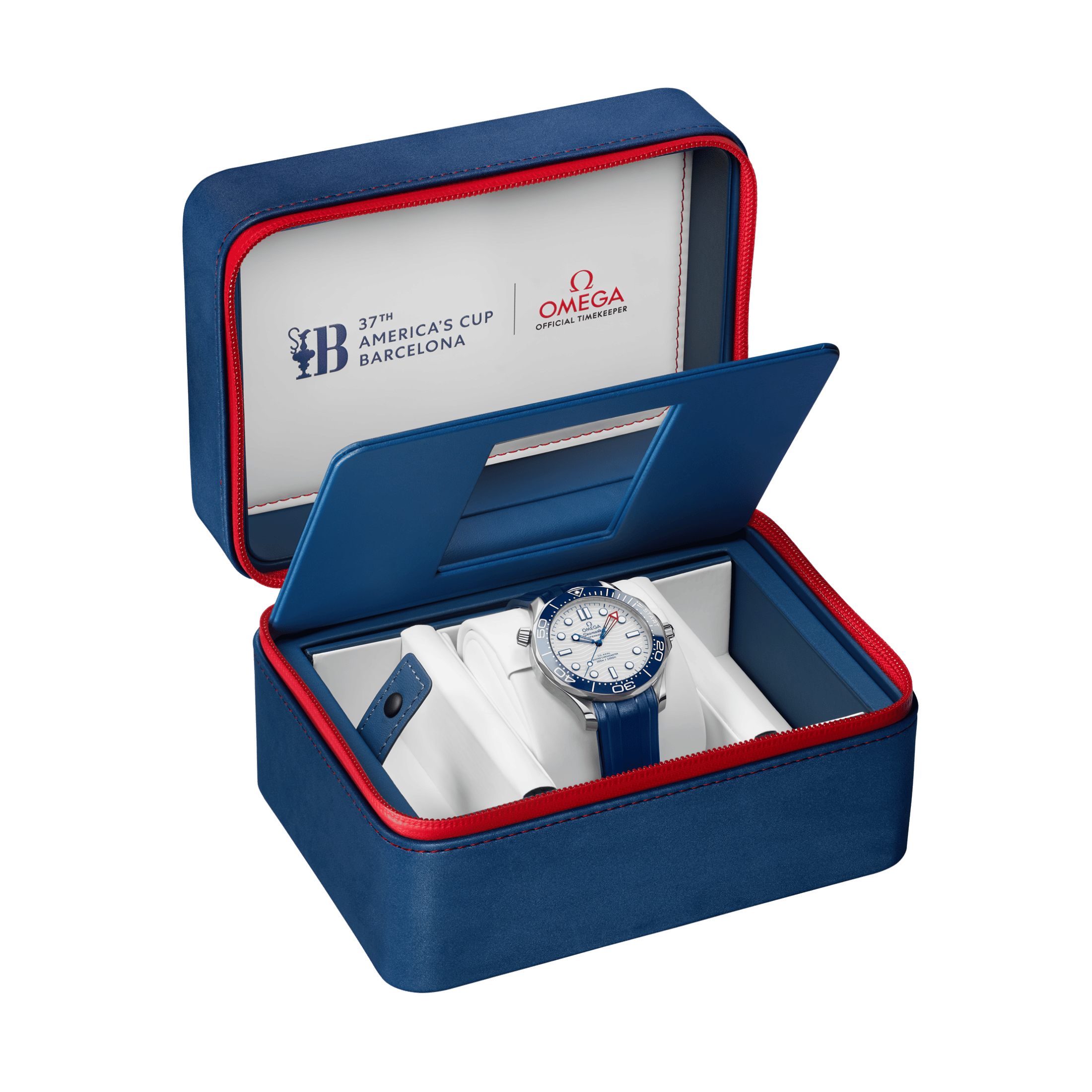 Omega Seamaster Diver 300M America’s Cup Co-Axial Master Chronometer white dial rubber strap 42 mm