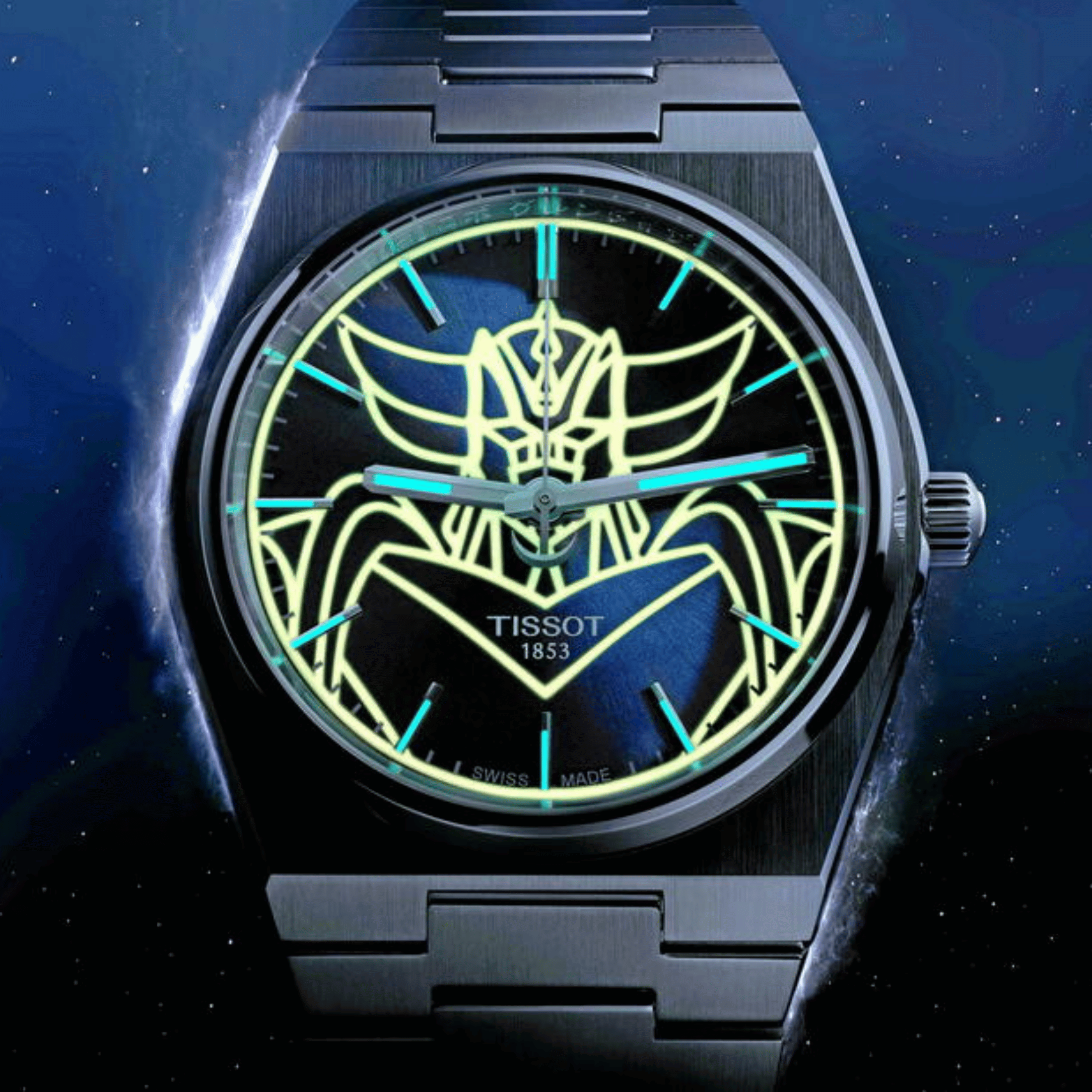 Montre Tissot PRX "UFO Robot Goldorak" Powermatic 80 automatique cadran bleu bracelet acier 40 mm