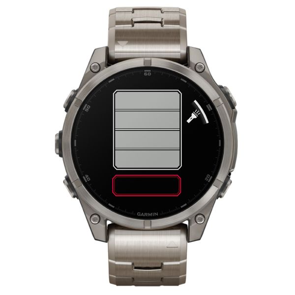 Montre Garmin Fénix 8 AMOLED Sapphire Titane Titanium bracelets titane et silicone noir 47 mm