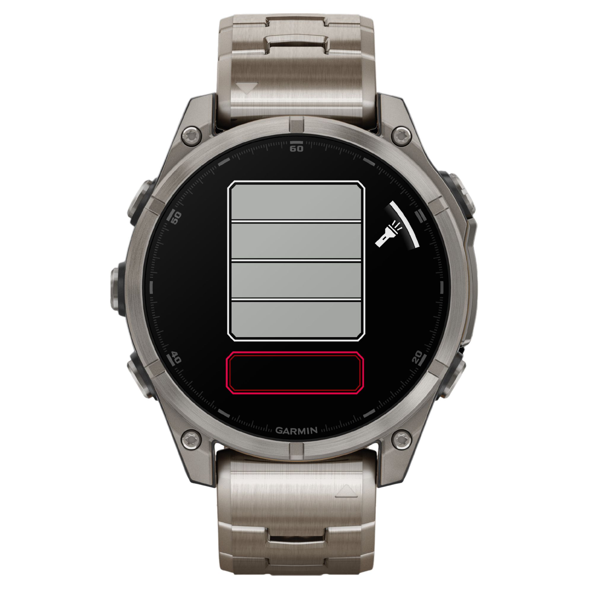 Garmin Fenix 8 AMOLED Sapphire Titanium - Titanium and black silicon strap 47 mm watch