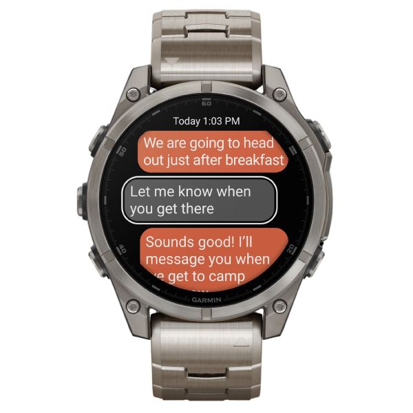 Montre Garmin Fénix 8 AMOLED Sapphire Titane Titanium bracelets titane et silicone noir 47 mm