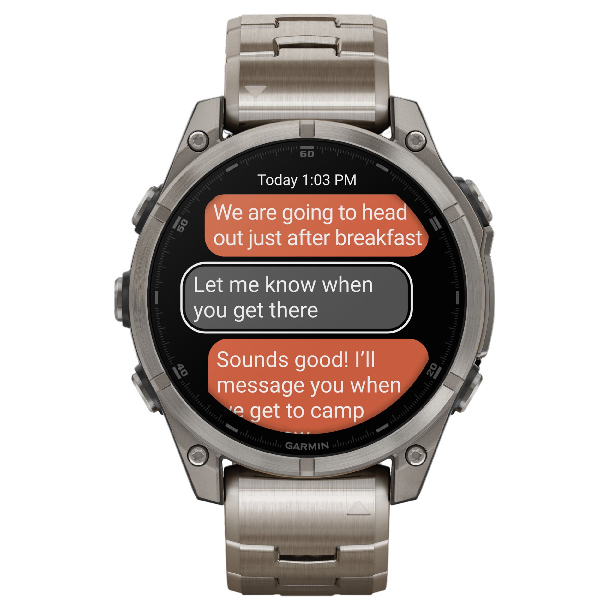 Montre Garmin Fénix 8 AMOLED Sapphire Titane Titanium bracelets titane et silicone noir 47 mm