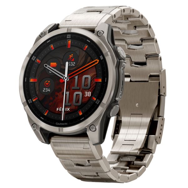 Garmin Fenix 8 AMOLED Sapphire Titanium - Titanium and black silicon strap 47 mm watch
