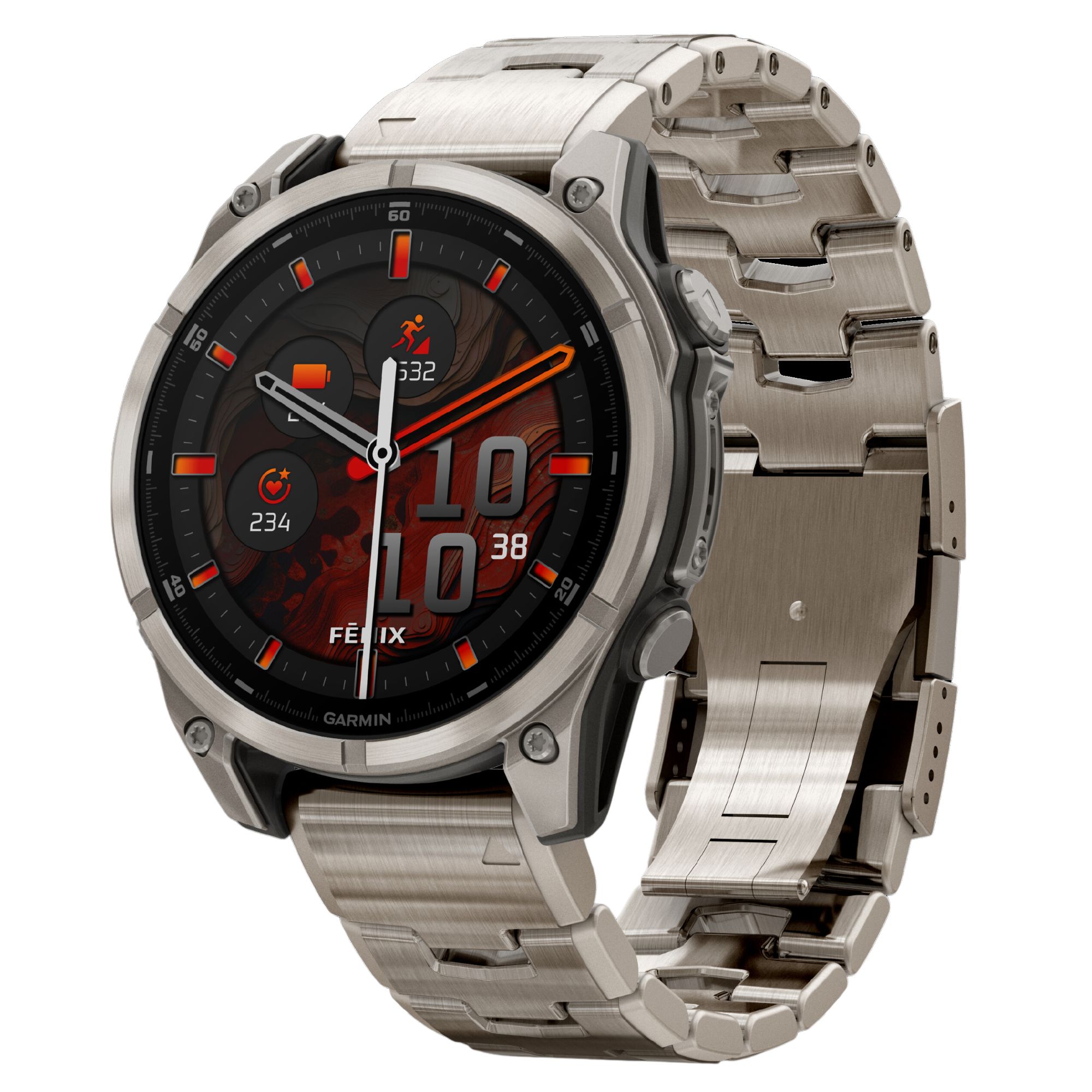 Garmin Fenix 8 AMOLED Sapphire Titanium - Titanium and black silicon strap 47 mm watch