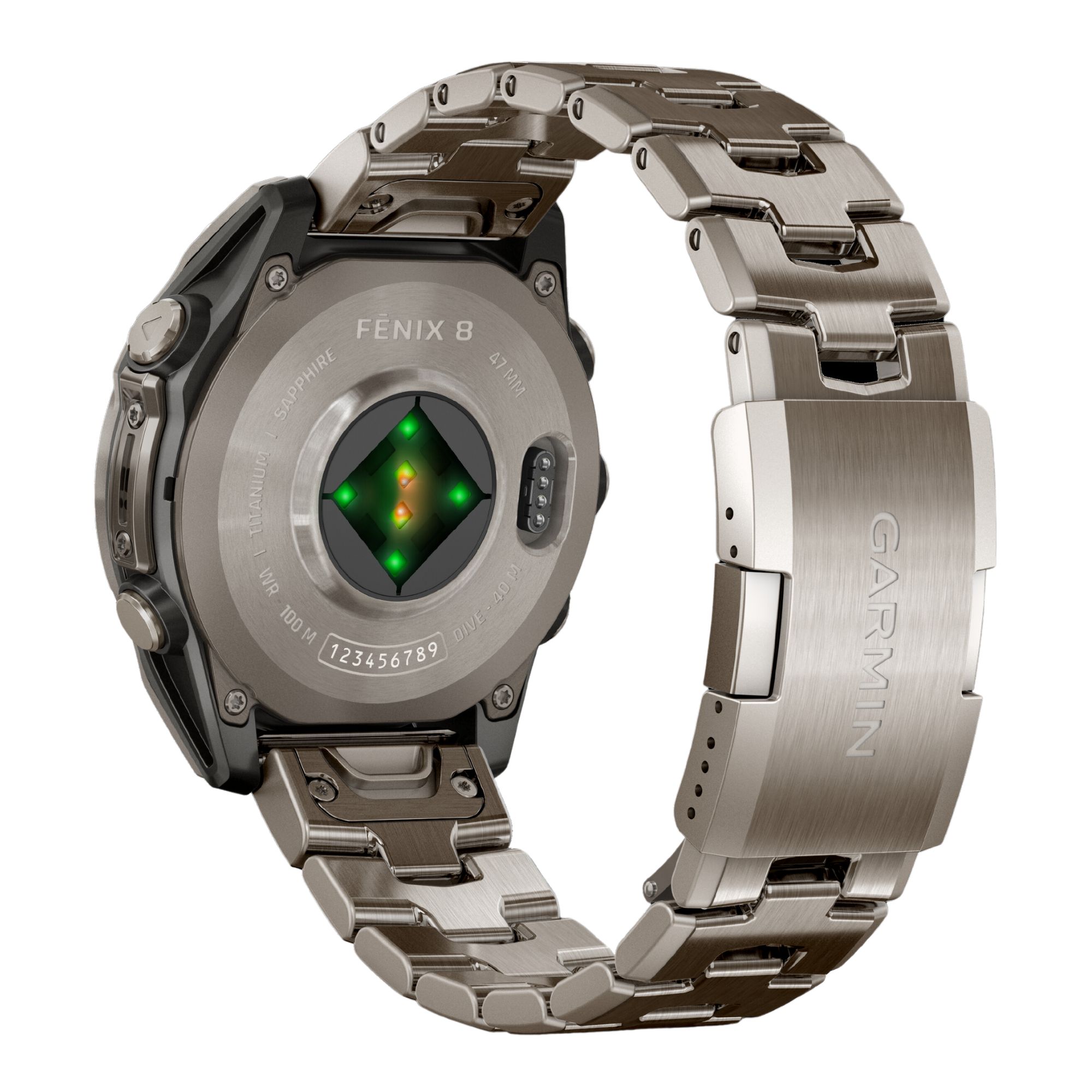 Garmin Fenix 8 AMOLED Sapphire Titanium - Titanium and black silicon strap 47 mm watch