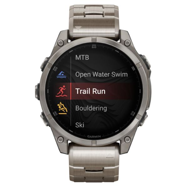 Montre Garmin Fénix 8 AMOLED Sapphire Titane Titanium bracelets titane et silicone noir 47 mm