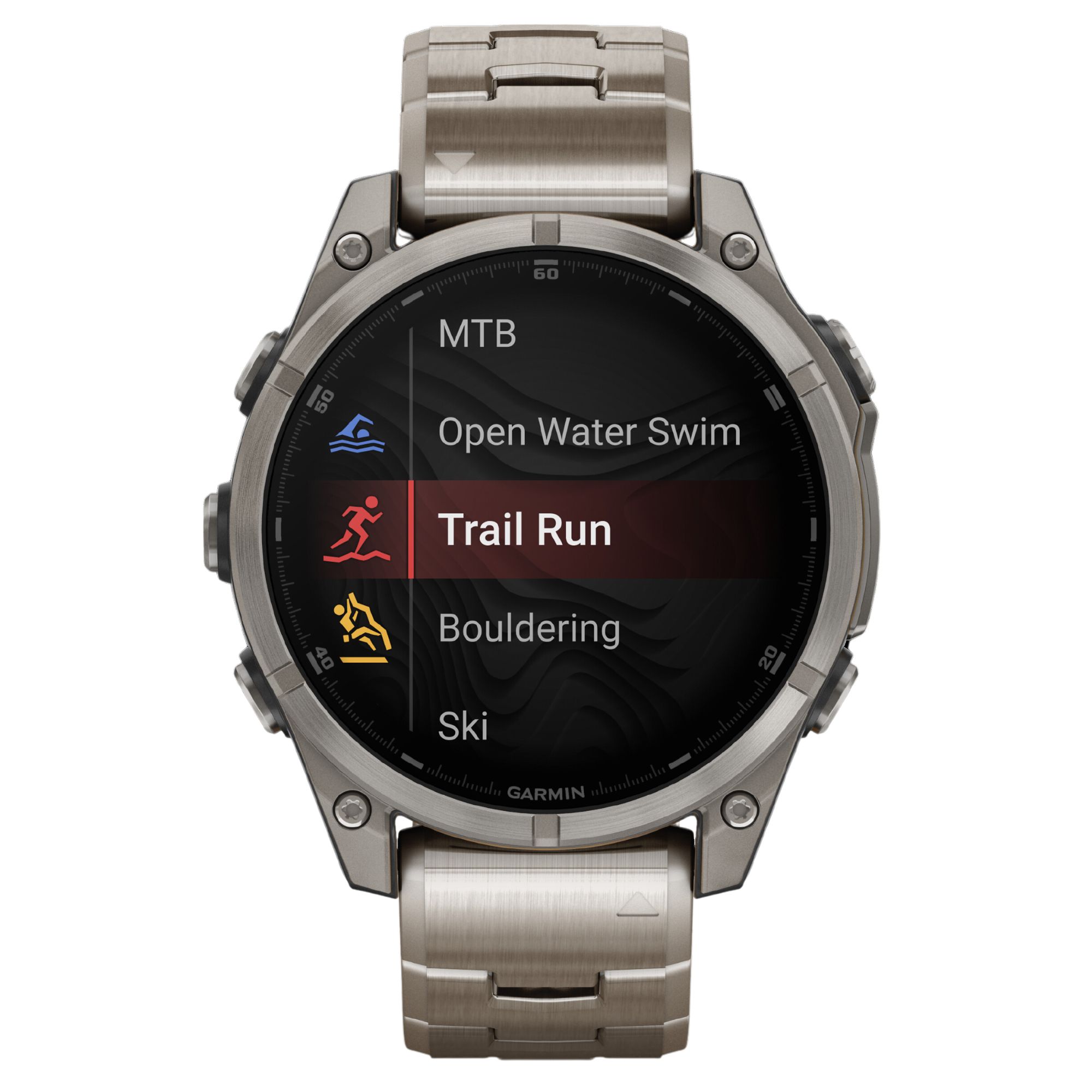 Montre Garmin Fénix 8 AMOLED Sapphire Titane Titanium bracelets titane et silicone noir 47 mm