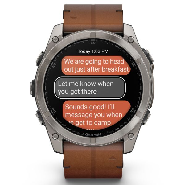 Garmin Fenix AMOLED Sapphire Titanium Titanium watch brown
